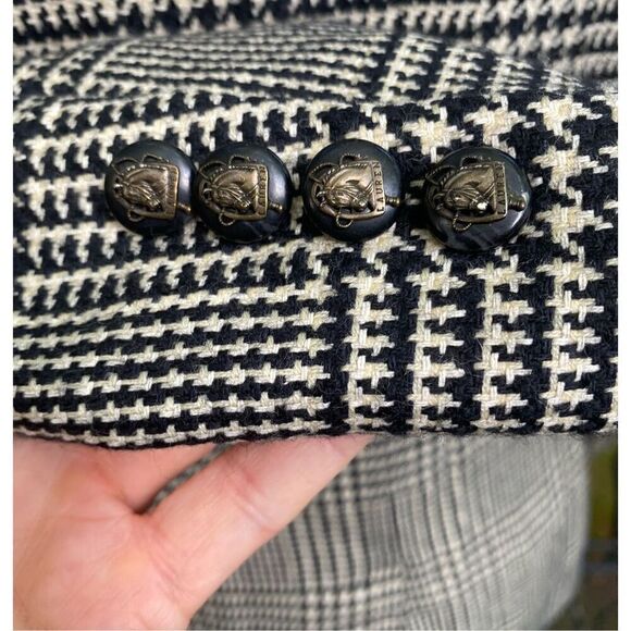 Lauren by Ralph Lauren Houndstooth 2-Button Blazer 8P Academic, School Girl - Picture 11 of 12